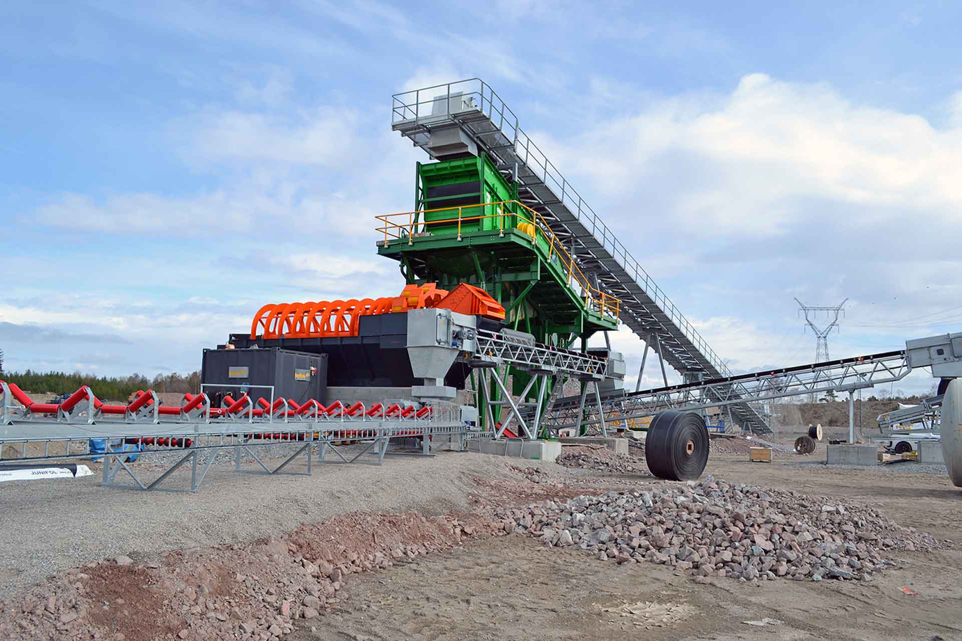 Conveyor belt in an industrial plant