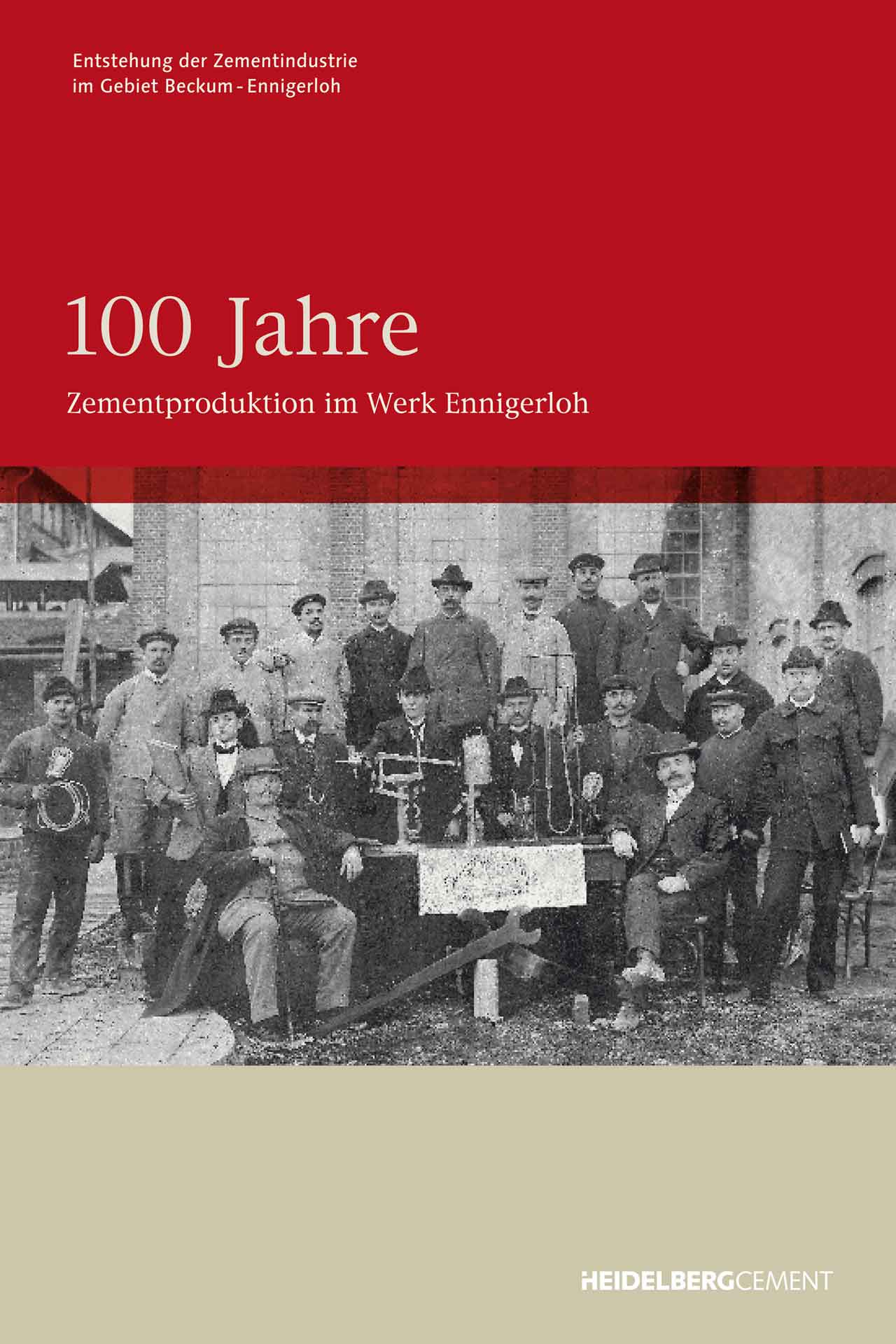 Broschüre mit der Aufschrift "100 Jahre Zementproduktion im Werk Ennigerloh"