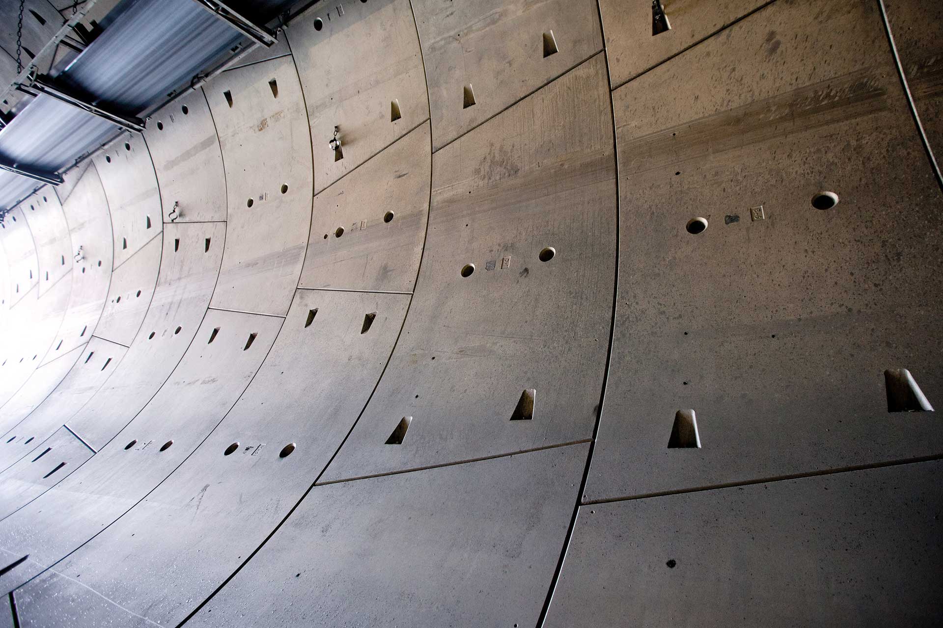 Detailansicht einer Tunnelwand