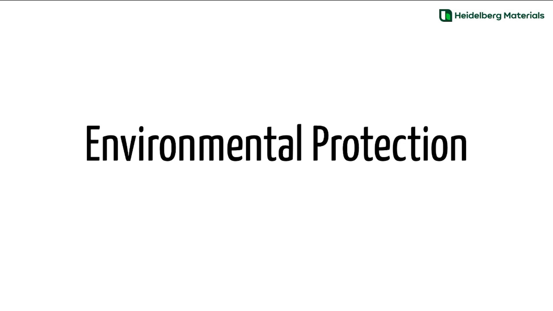 Start screen of a video, showing the title "Environmental protection"